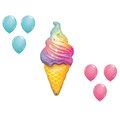 Loonballoon 45 Inch Rainbow Swirl Ice Cream Balloon Medium Shape Set 6x latex 96237